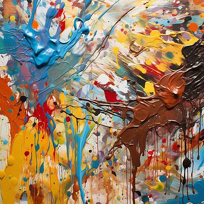 Wall Art - Digital Art - Abstract expressionist pattern with splashes and drips of paint No 2 by Andre Petrov