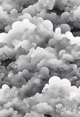 Wall Art - Digital Art - Abstract Gray Clouds by Jeff Creation