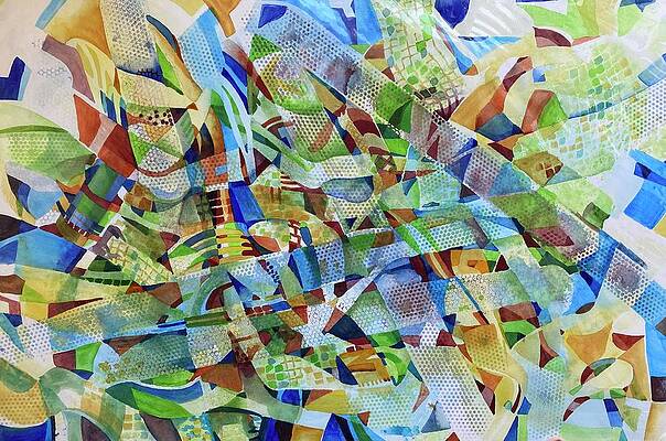 Abstract in Blue by Suzanne Hetzel