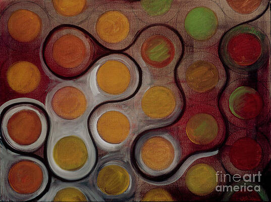 Abstract, path through obstacles by Debra Quinn