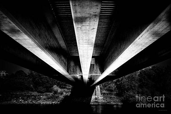 Wall Art - Photograph - Abstract view under the Cross St bridge in Middlebury, Vermont by Eric Killorin