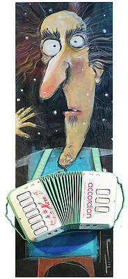 Wall Art - Mixed Media - Accordion Man by Tim Nyberg