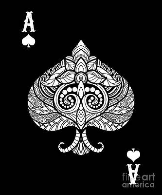 Wall Art - Digital Art - Ace Spades Cards Casino Player Poker Gambling Gift by Thomas Larch