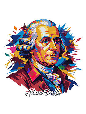 Wall Art - Digital Art - Adam Smith #2 in WPAP Pop Art by Vector Artnesia
