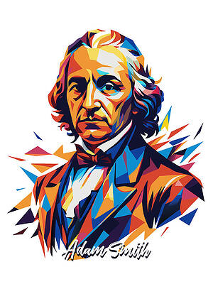 Wall Art - Digital Art - Adam Smith #3 in WPAP Pop Art by Vector Artnesia