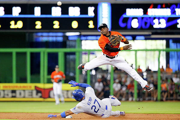 Wall Art - Photograph - Adeiny Hechavarria and Matt Kemp by Rob Foldy
