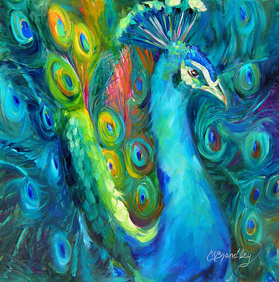 Peacock Feather Painting by Laura Zollar - Fine Art America