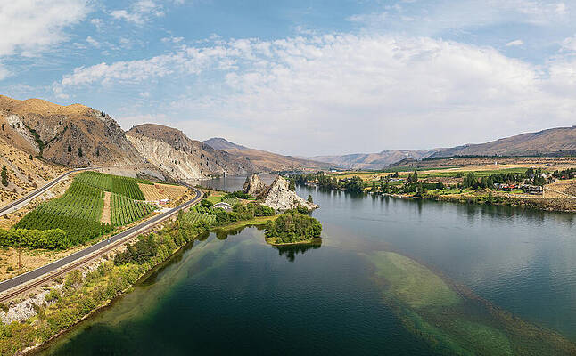 Serene River Valley Landscape Photograph