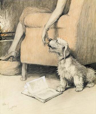Wall Art - Drawing - Affection art by Cecil Charles Windsor Aldin English