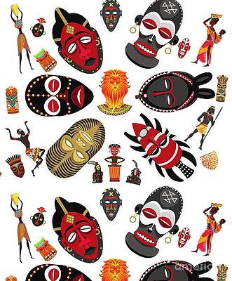 African Masks by Morgan Freddie