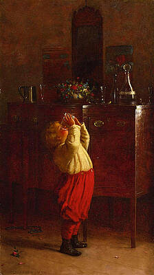 After the Feast Print by Eastman Johnson
