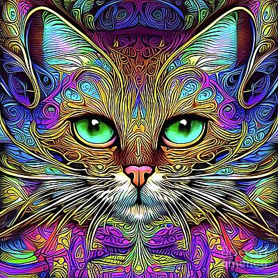 AI Art Beautiful Cat Zentangle Abstract Expressionism 1 by Rose Santuci-Sofranko AI Art Beautiful Cat Zentangle Abstract Expressionism 1 by Rose Santuci-Sofranko