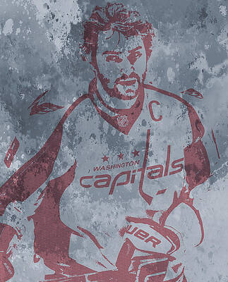 ALEXANDER OVECHKIN WASHINGTON CAPITALS GRUNGE PIXEL ART by Joe Hamilton ALEXANDER OVECHKIN WASHINGTON CAPITALS GRUNGE PIXEL ART by Joe Hamilton