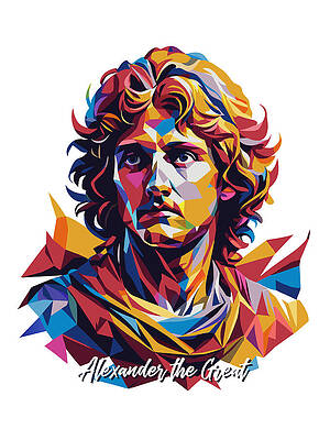 Wall Art - Digital Art - Alexander the Great #2 in WPAP Pop Art by Vector Artnesia