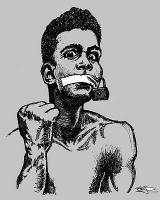 Wall Art - Drawing - Ali Power Grey by SKIP Smith