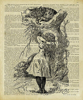 Wall Art - Digital Art - Alice In Wonderland Cat by Trindira A