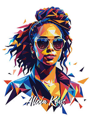 Wall Art - Digital Art - Alicia Keys #1 in WPAP Pop Art by Vector Artnesia