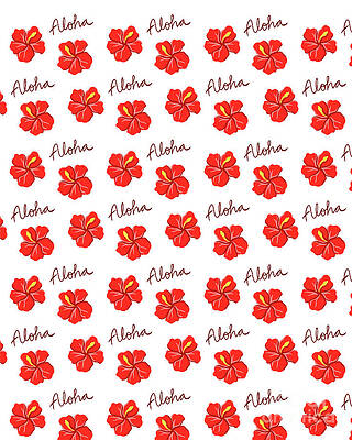 Wall Art - Digital Art - Aloha Hibiscus White Pattern by Alvina Kwong