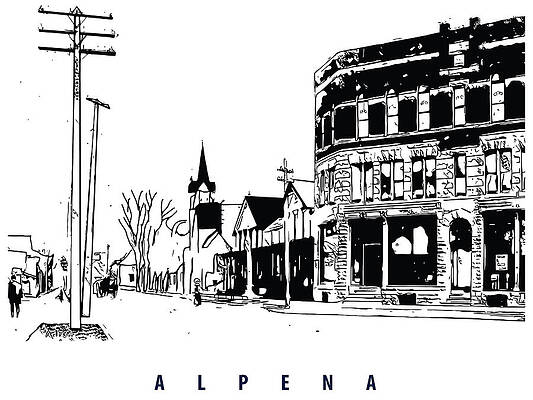 Wall Art - Digital Art - Alpena Around 1920, Michigan by Long Shot