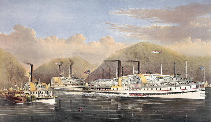 City Of Erie Steamer, City Of Erie Steamboat Drawing by Litz Collection -  Fine Art America