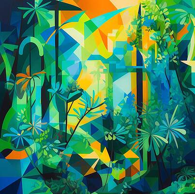 Wall Art - Digital Art - An abstract composition of geometric forms that mimic the natural world by Andre Petrov