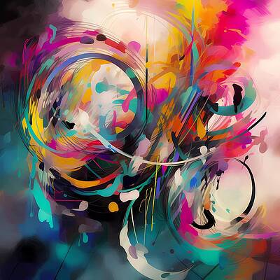 Wall Art - Digital Art - An abstract depiction of a symphony with colors flowing No 1 by Andre Petrov