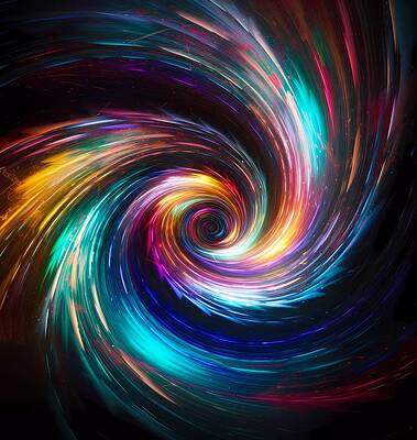 Wall Art - Digital Art - An abstract representation of space-time warp showing a whirlwind of colors No 1 by Andre Petrov