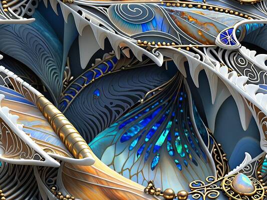 Wall Art - Digital Art - An Experiment in Autonomous Decorating by Nanobots by Eris And AI