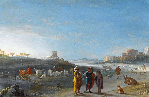 An Italianate landscape with an unidentified subject from the Old Testament by Cornelis van Poelenburgh An Italianate landscape with an unidentified subject from the Old Testament by Cornelis van Poelenburgh