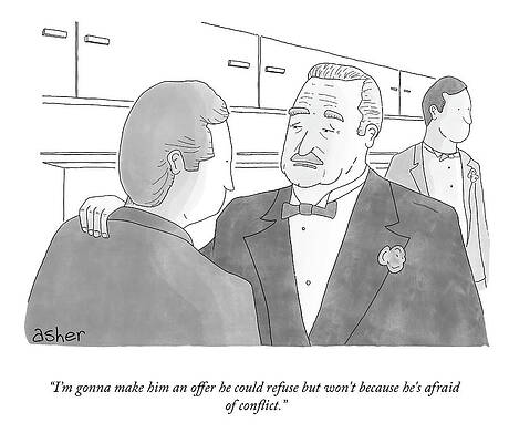Wall Art - Drawing - An Offer He Could Refuse by Asher Perlman