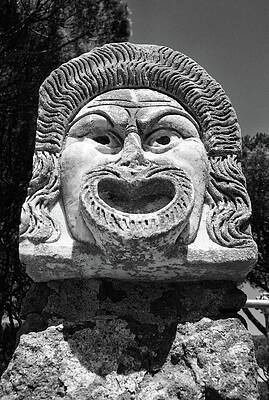 Ancient Marble Mask of the Arts Theater Ruins at Ostia Antica Black and White by Shawn O'Brien Ancient Marble Mask of the Arts Theater Ruins at Ostia Antica Black and White by Shawn O'Brien