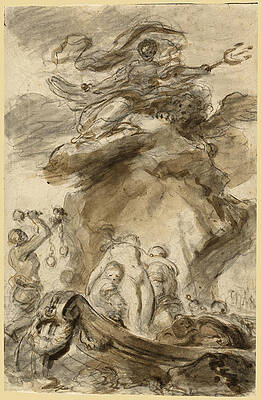 Angelica Is Exposed to the Orc Print by Jean-Honore Fragonard