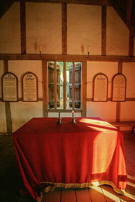 Wall Art featuring the photograph Anglican Church Interior - Oil Painting Style by Rachel Morrison