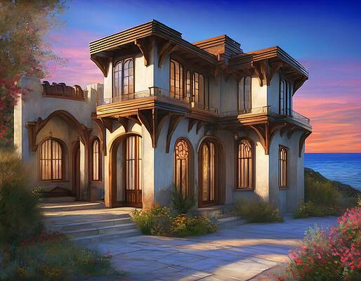Wall Art - Digital Art - Angular House by Eris And AI