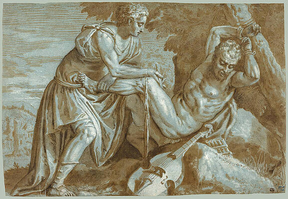 Apollo and Marsyas Print by Attributed to Paolo Veronese