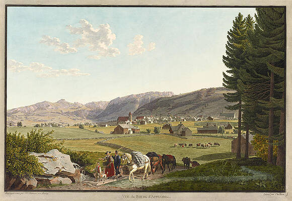 Appenzell, from the northwest Print by Johann Jakob Biedermann