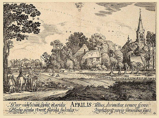  April Print by Wenceslaus Hollar