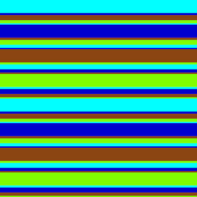 [ Thumbnail: Aqua, Blue, Brown, and Chartreuse Colored Striped Pattern Duvet Cover ]