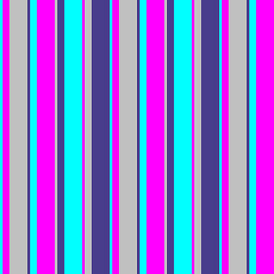 [ Thumbnail: Aqua, Fuchsia, Grey, and Dark Slate Blue Colored Stripes/Lines Pattern Acrylic Print ]