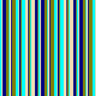 [ Thumbnail: Aqua, Tan, Blue, and Green Colored Stripes/Lines Pattern Acrylic Print ]