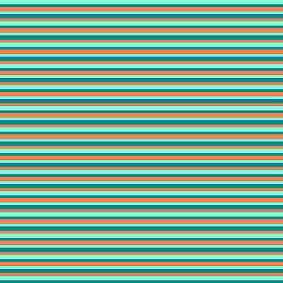 [ Thumbnail: Aquamarine, Dark Cyan, and Coral Colored Lines Pattern Framed Print ]