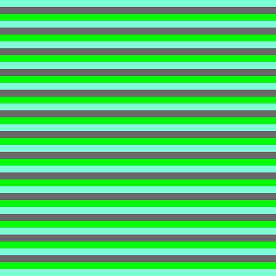 [ Thumbnail: Aquamarine, Dim Gray, and Lime Colored Lined/Striped Pattern Tote Bag ]