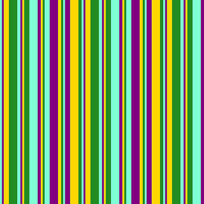 [ Thumbnail: Aquamarine, Purple, Yellow, and Forest Green Colored Lines/Stripes Pattern Jigsaw Puzzle ]