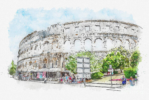 Croatia Mixed Media Pixels