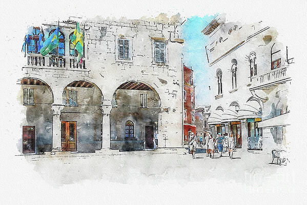 Croatia Mixed Media Pixels