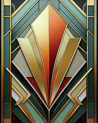Wall Art - Digital Art - Art Deco Chevon 2 by Chuck Staley