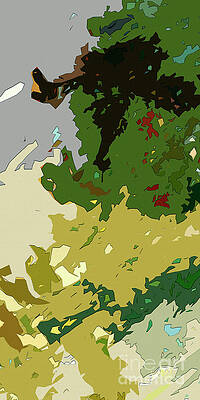 Arugula Salad Abstract Triptych #1 by Ginette Callaway Arugula Salad Abstract Triptych #1 by Ginette Callaway