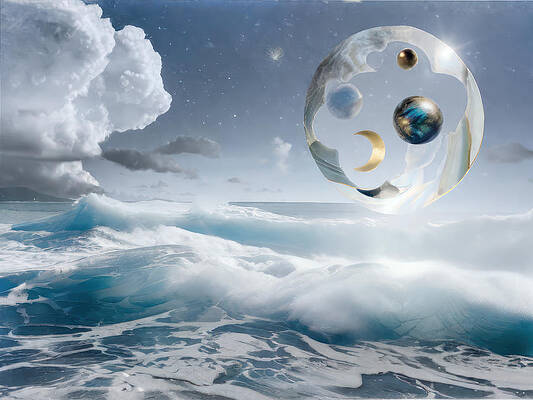 Wall Art - Digital Art - Assemblage Moon by Eris And AI