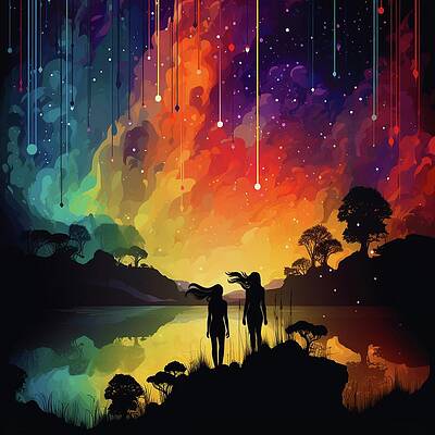 Wall Art - Digital Art - Astral Rain by Patrick Reiner