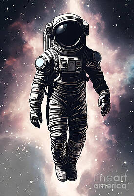 Wall Art - Digital Art - Astronaut in Space Walk by Jeff Creation